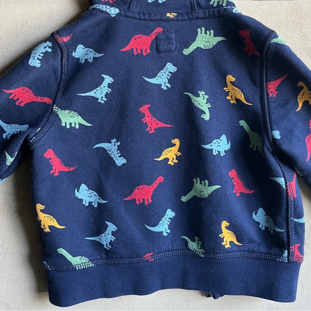 GAP Blue Dinosaur Zip Bear Hoodie 12-18 Months - Picture 4 of 5